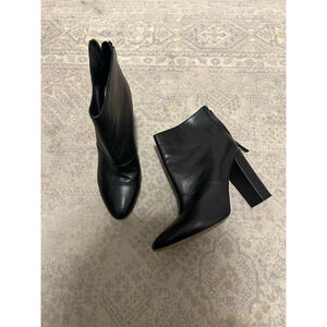 Women's J.Crew Black Leather Ankle Boots & Booties Size 8.5